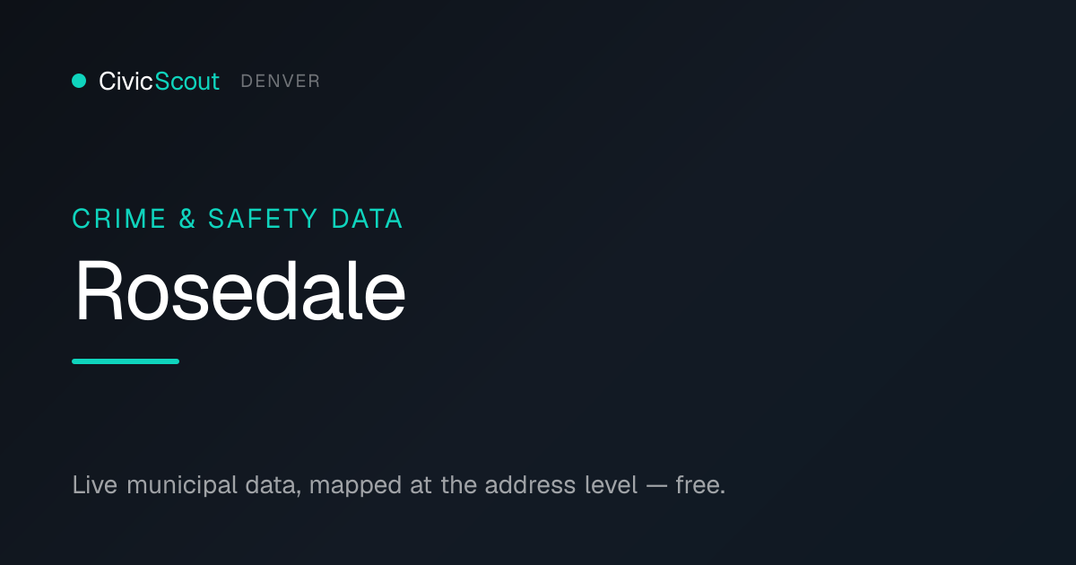 Rosedale, Denver Crime Map & Reported Offense Data